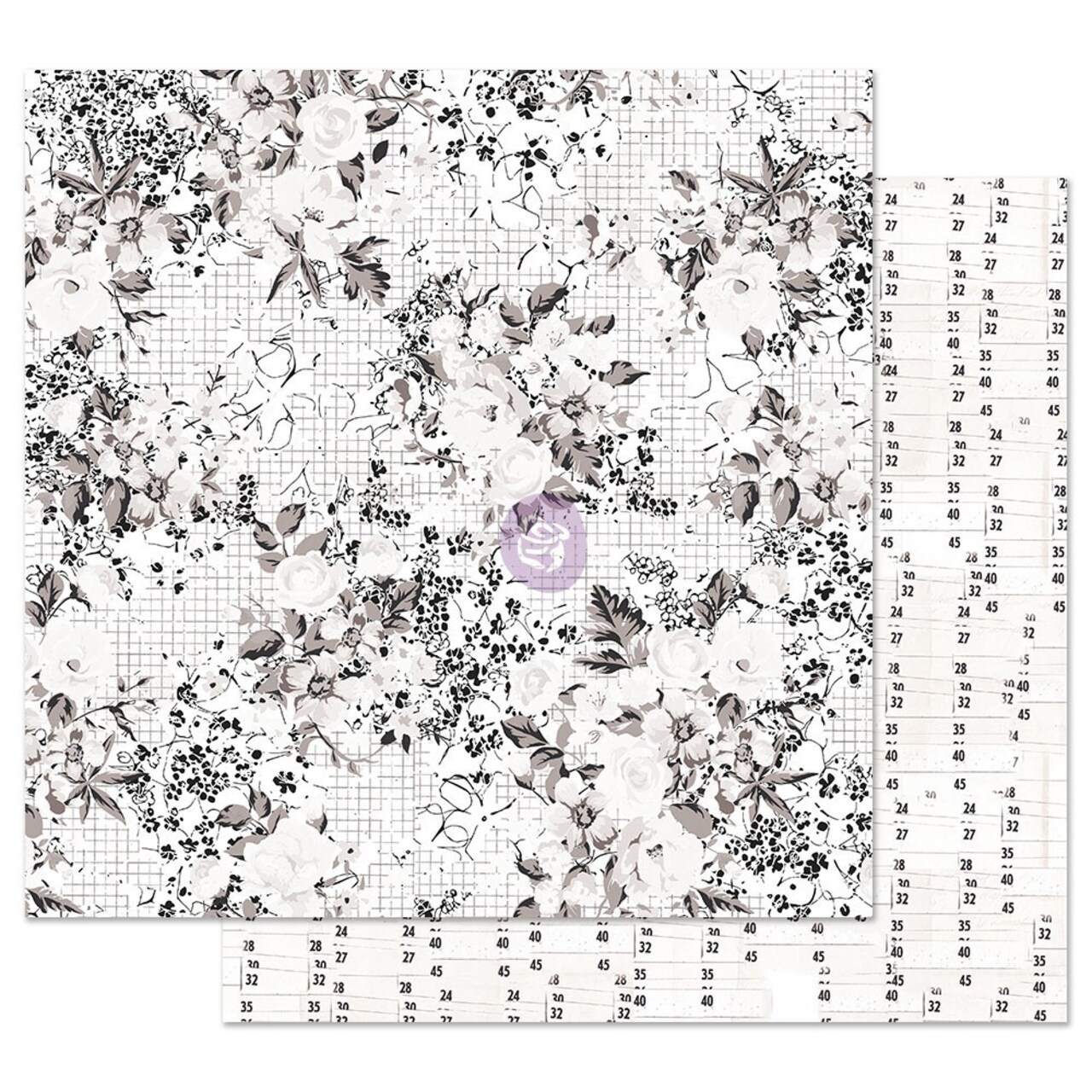 Prima Marketing Inc Prima Marketing Pretty Pale Foiled Dbl-Sided Cardstock 12"x1-Colorless, Multi 655350848835
